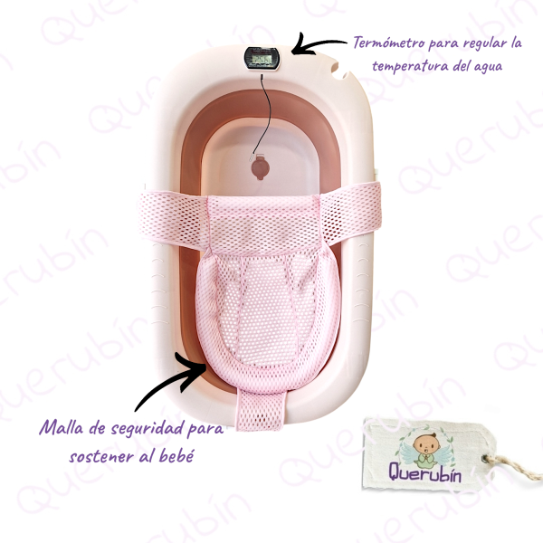 👼🏻Bañera Plegable con Termómetro y Malla - Imagen 5