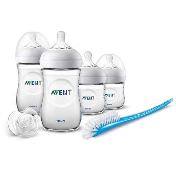 👼🏻 Set de recien nacido Natural (2x125 ml y 2x260 ml), un cepillo, y chupete traslúcido 0-6m