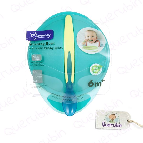 👼🏻Cuenco de destete con cuchara sensible al calor Momeasy