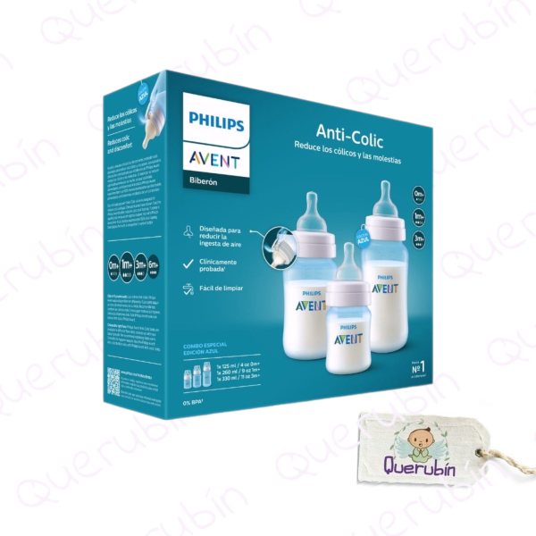 👼🏻 Set Mamadera Avent anti-colic 125 ML+260ML+330 ML - Imagen 3